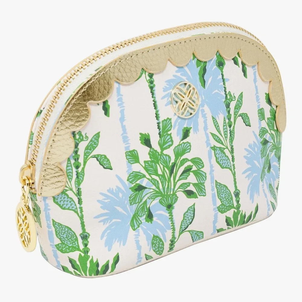 NEW Lilly Pulitzer Vegan Leather Scallop Edge Zipper Pouch Makeup Bag - Picture 7 of 7
